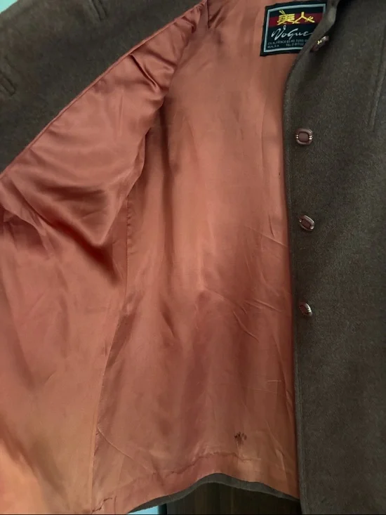 Vogue Brown Single-Breasted Wool Pea Coat - Picture 6 of 9